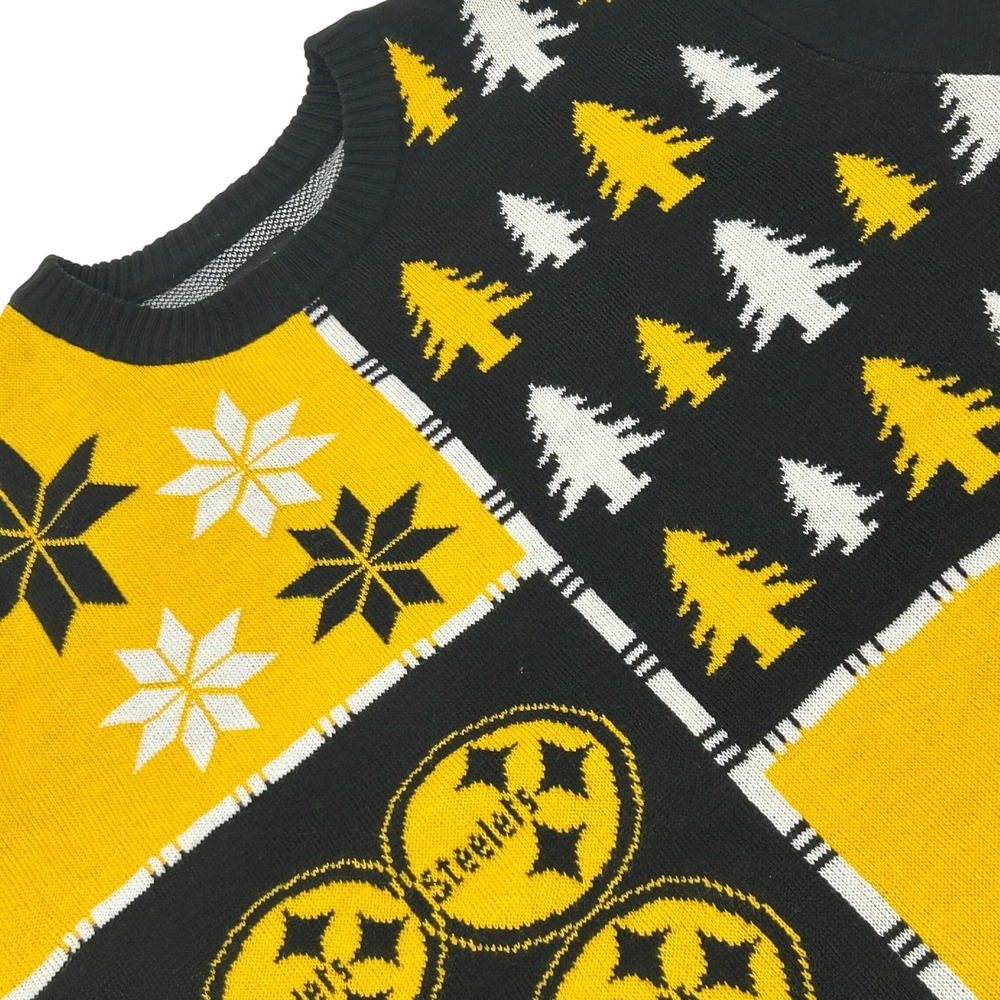 Pittsburgh Steelers Sweater Mens XL Black Gold NFL Team Apparel Ugly Christmas